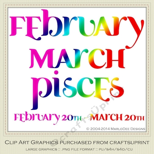 Astrology Zodiac Months & Dates Word Art Graphics - Mix Colors set 10