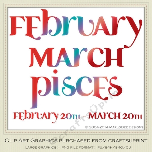 Astrology Zodiac Months & Dates Word Art Graphics - Mix Colors set 11