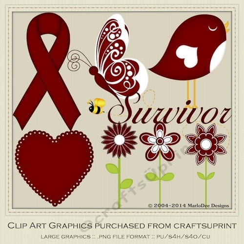 Burgundy Awareness Ribbons & Graphics 