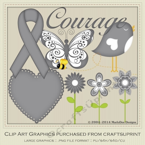 Grey Awareness Ribbons & Graphics 