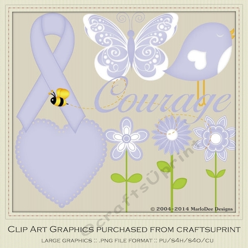 Lavendar Awareness Ribbons & Graphics 