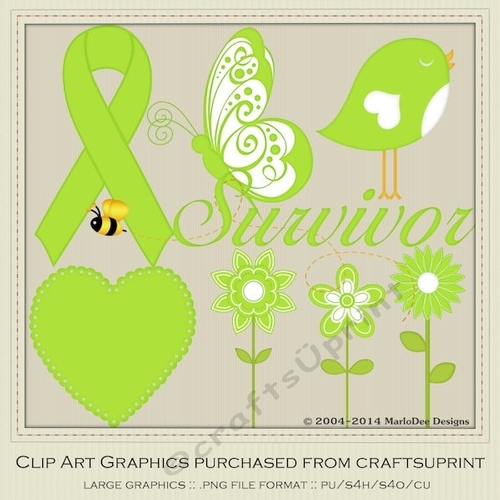Lime Green Awareness Ribbons & Graphics 
