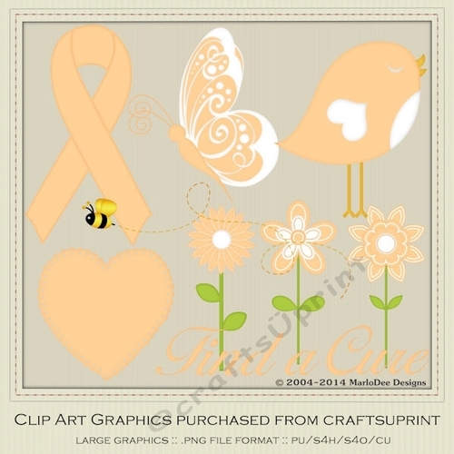 Peach Awareness Ribbons & Graphics 