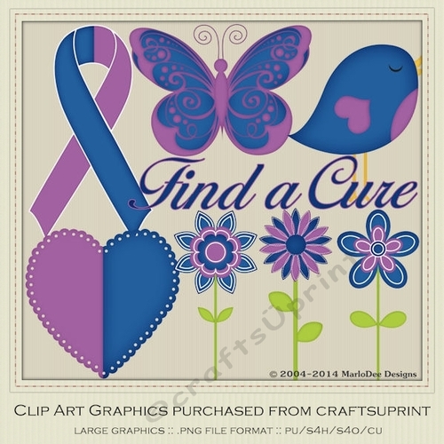 Purple & Blue Awareness Ribbons & Graphics 