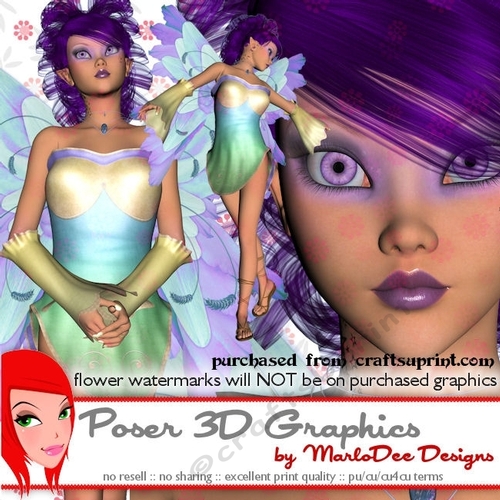 Beautiful Purple Eyes Fairy Poser Graphics