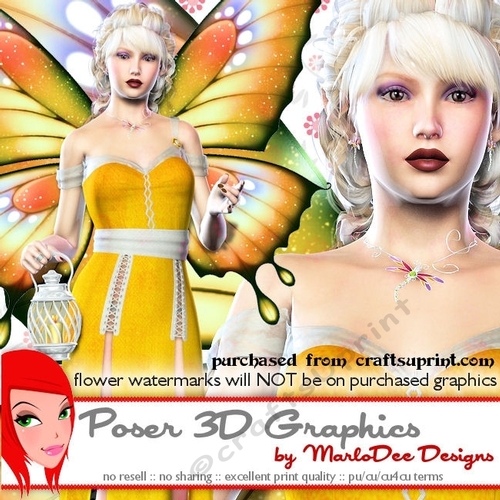 Golden Female Fairy Poser Graphics