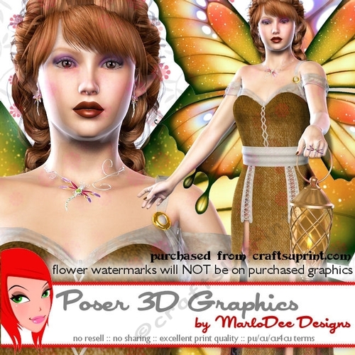 Nature Brown Female Fairy Poser Graphics