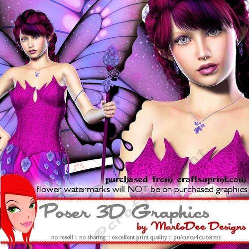 Elegant Dark Purple Female Fairy Poser Graphics