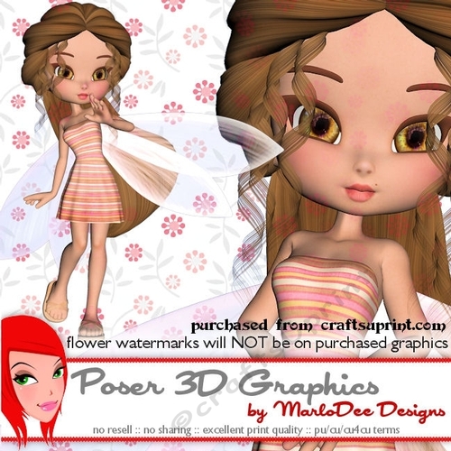 Cute Cookie Character Summer Fairy Poser Graphics 