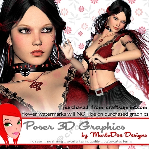 Sexy Dancing Goth Woman Poser Graphics