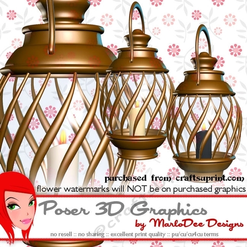 Fantasy Lantern Poser Graphics - Antique Finish