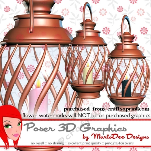 Fantasy Lantern Poser Graphics - Copper Finish