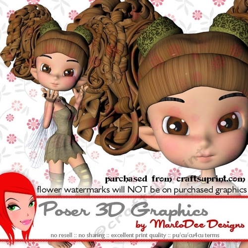 Cute Little Brown Cookie Character Fairy Poser Graphics
