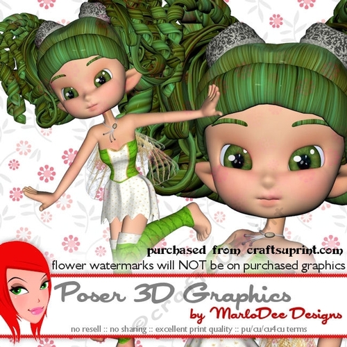 Cute Little Irish Green & White Cookie Character Fairy Poser Graphics
