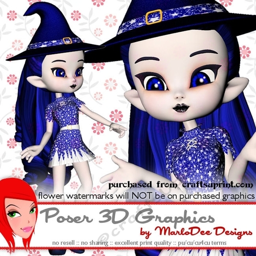 Cute Little Cookie Character Witch Poser Graphics pkg2