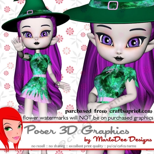 Cute Little Cookie Character Witch Poser Graphics pkg3