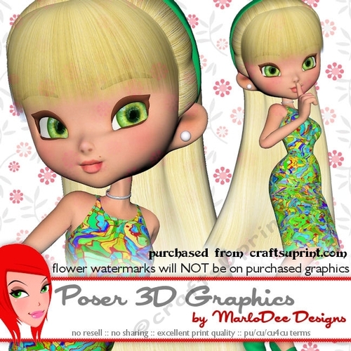 Pretty Cookie Girl Character - Mosaic Dress Style