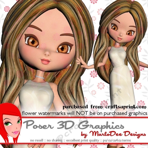 Pretty Cookie Girl Character - Tan Color Dress
