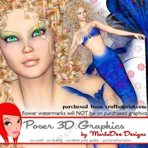 Beautiful Mermaid Poser Graphics pkg1