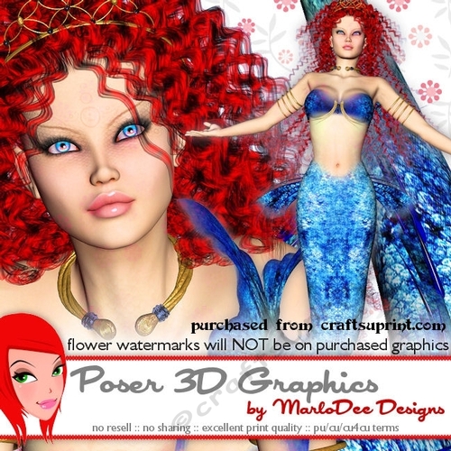 Beautiful Mermaid Poser Graphics pkg2