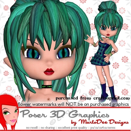 Punk Goth Style Cookie Character Poser Graphics pkg1