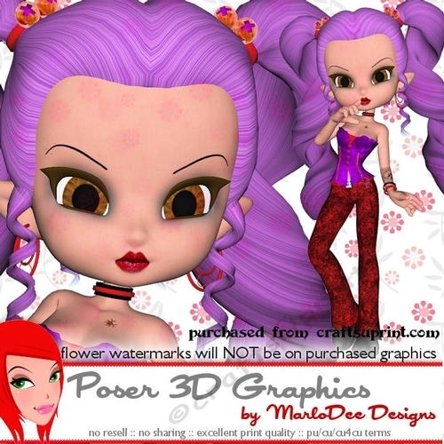 Punk Goth Style Cookie Character Poser Graphics pkg4