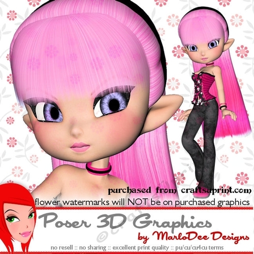 Punk Goth Style Cookie Character Poser Graphics pkg7