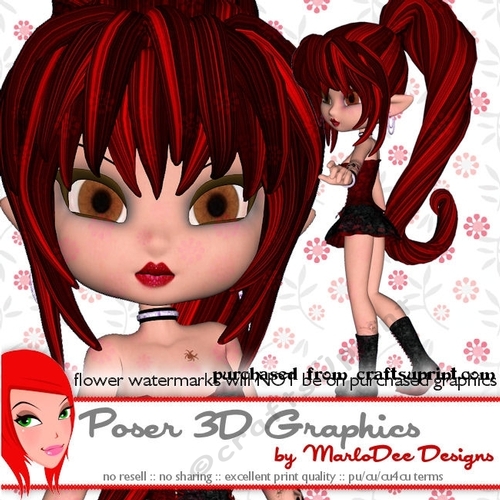 Punk Goth Style Cookie Character Poser Graphics pkg9