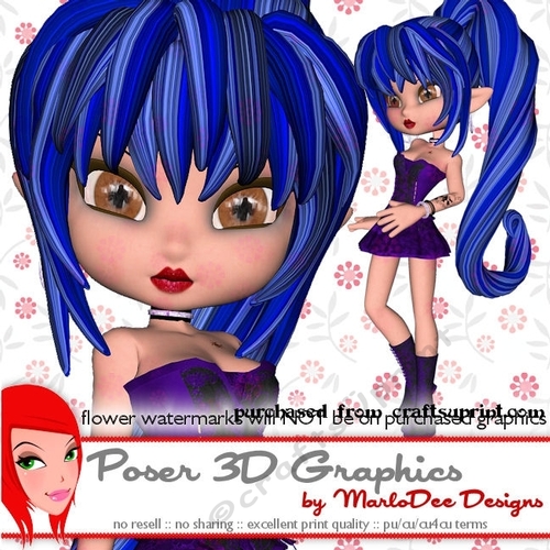 Punk Goth Style Cookie Character Poser Graphics pkg10