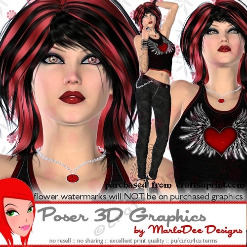 Sexy Rock Star Woman Poser Graphics pkg2