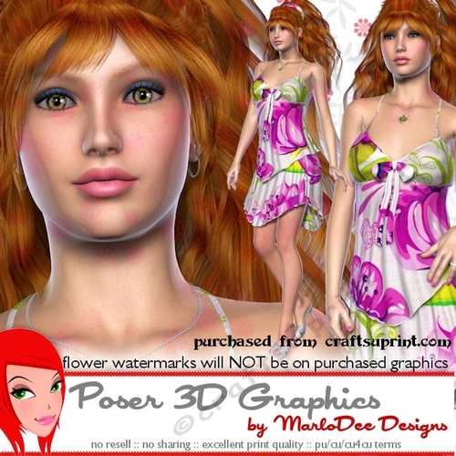 Stylish Summer Girl Poser Graphics set 1
