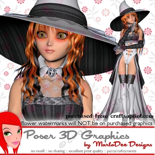 Halloween Witch Girl Poser Graphics set 2