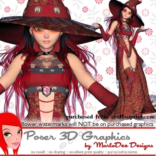 Halloween Witch Girl Poser Graphics set 5