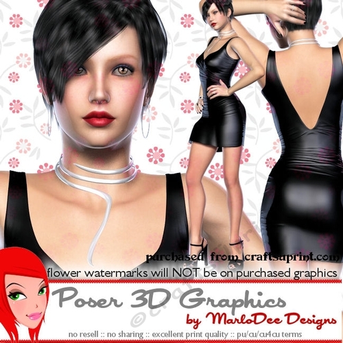 Date Night Out Sexy Woman Poser in a Black Leather Dress Graphics