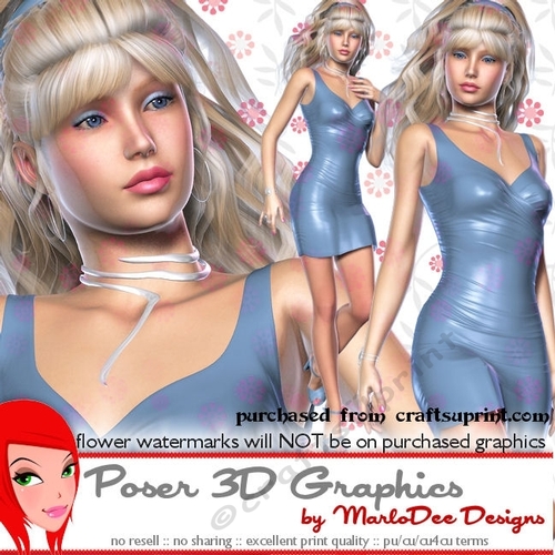 Date Night Out Sexy Woman Poser in a Blue Leather Dress Graphics