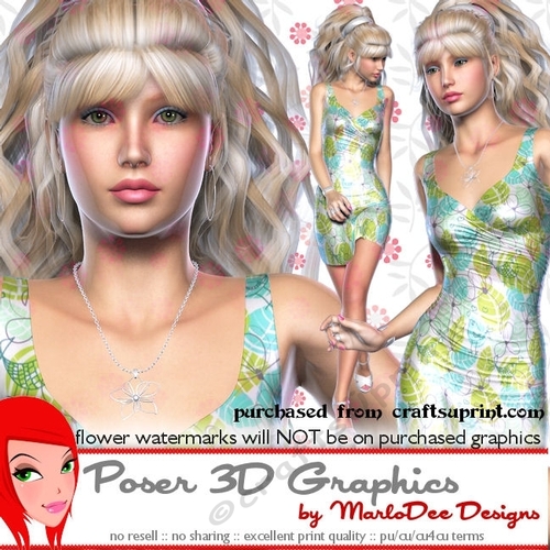 Date Night Out Sexy Woman Poser in a Floral Dress Graphics set 1