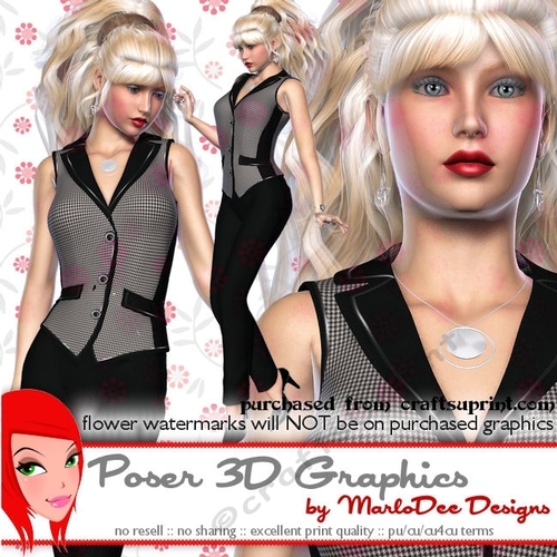 At the Office Business Woman Poser Graphics set 2