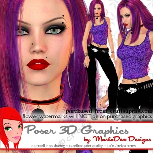 Sexy Punk Woman Poser Graphics set 1