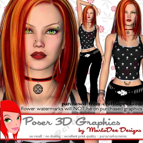 Sexy Punk Woman Poser Graphics set 2