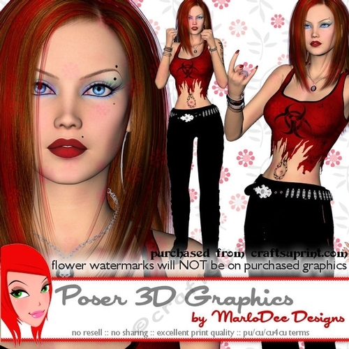 Sexy Punk Woman Poser Graphics set 3