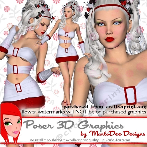Sexy Christmas Woman Poser Tube Graphics set 4