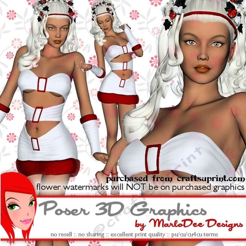 Sexy Christmas Woman Poser Tube Graphics set 5