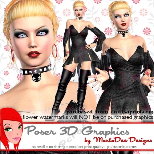 Gothic Halloween Witch Poser Tube Graphics set 1