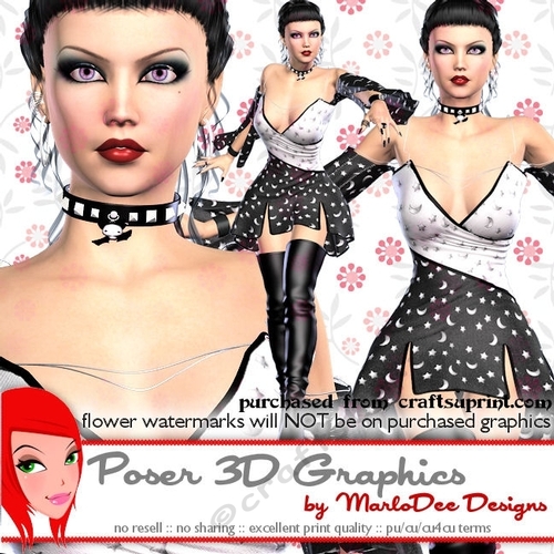 Gothic Halloween Witch Poser Tube Graphics set 3