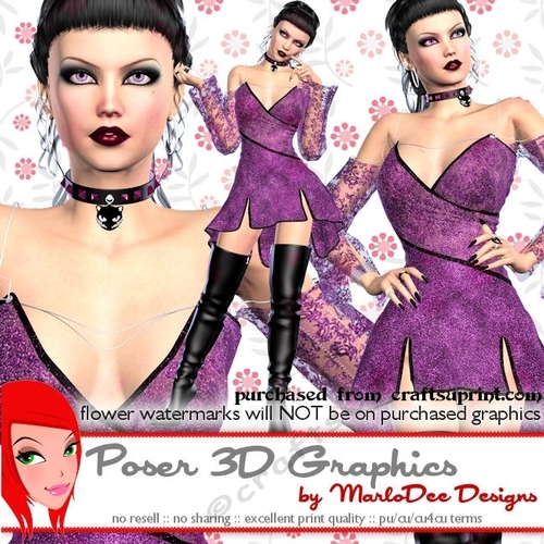 Gothic Halloween Witch Poser Tube Graphics set 4