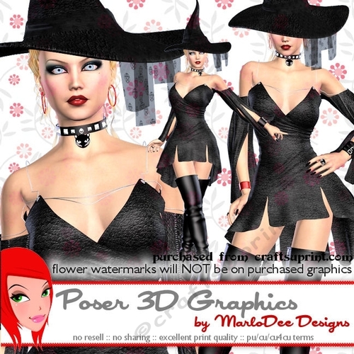 Halloween Witch Poser Tube Graphics set 1