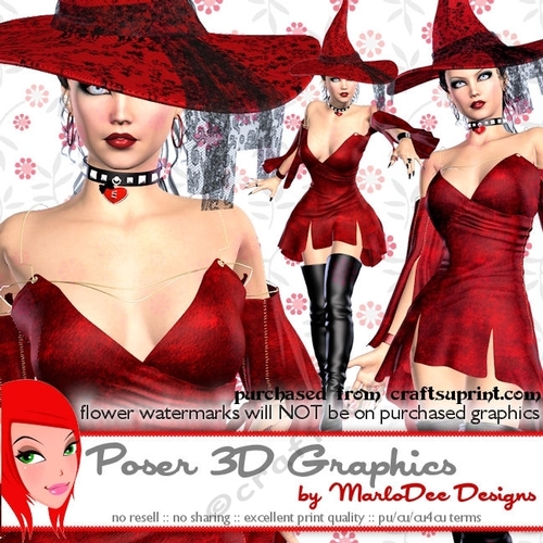 Halloween Witch Poser Tube Graphics set 2