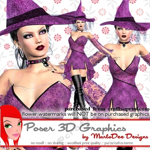 Halloween Witch Poser Tube Graphics set 4
