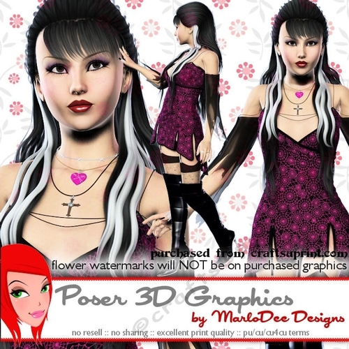 Gothic Halloween Witchery Poser Tube Graphics set 2