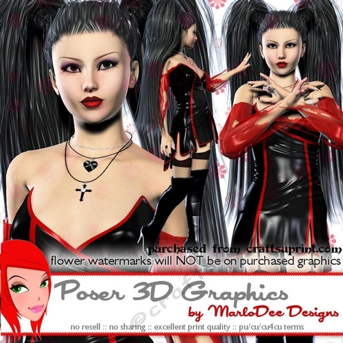 Gothic Halloween Witchery Poser Tube Graphics set 3